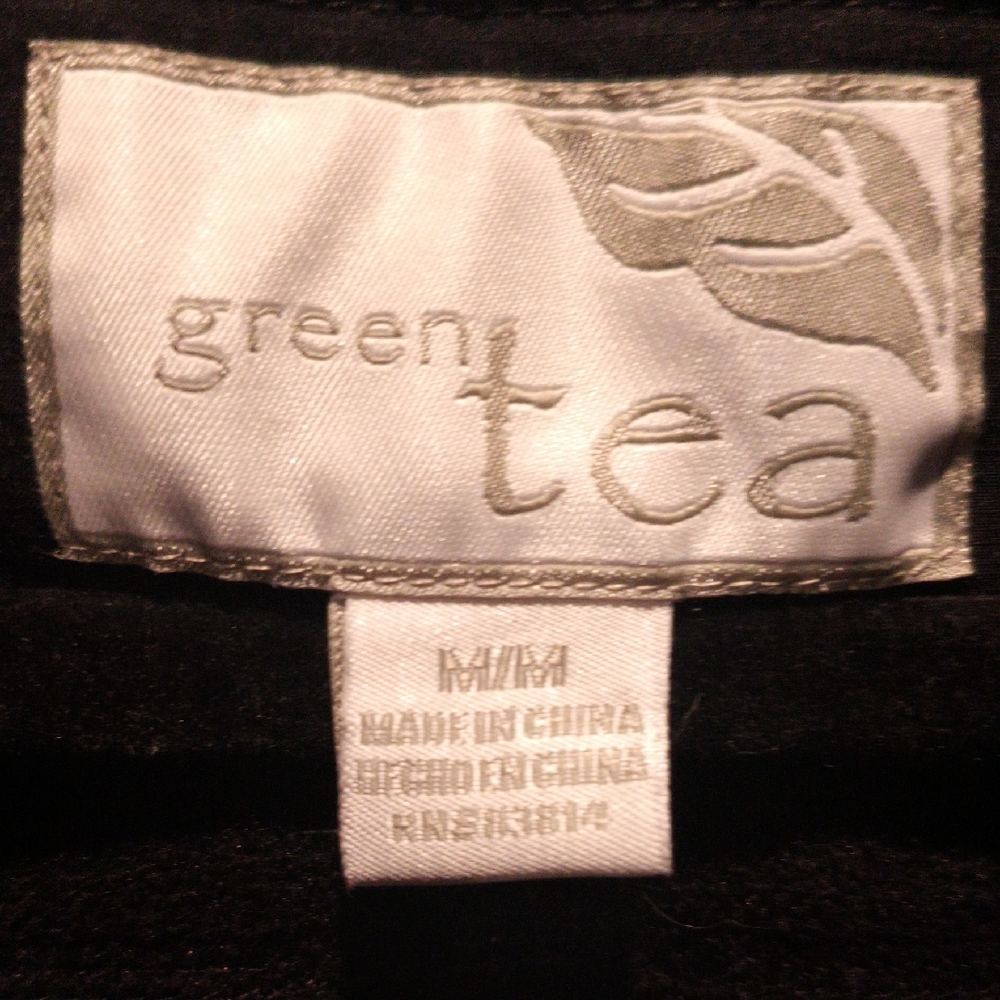 FINAL PRICE GreenTea Classic Black Jacket w Nickel Hardware & Elbow Patches